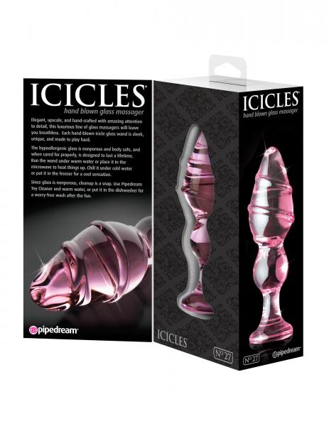 Icicles No 27 Pink Glass Butt Plug