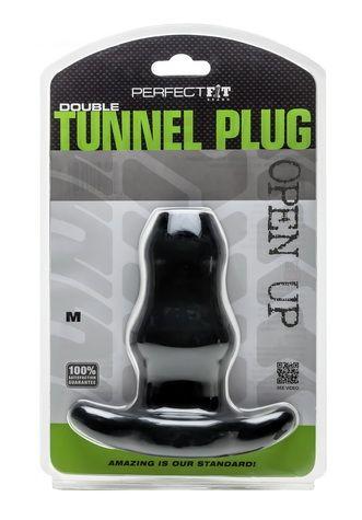 Double Tunnel Plug Black Medium
