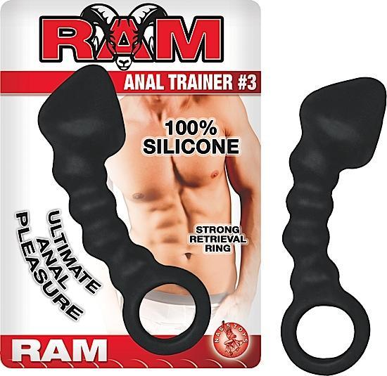 Ram Anal Trainer #3 Silicone Anal Beads 5.5 Inch - Black