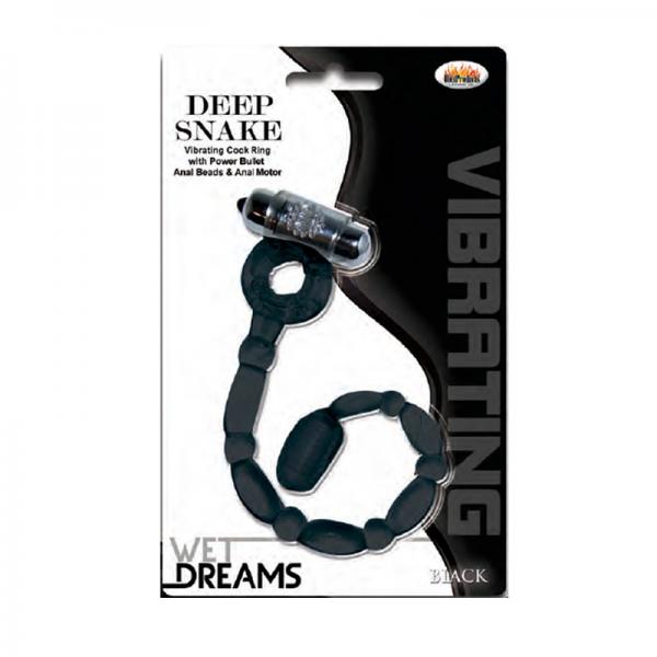Wet Dreams Vibrating Deep Snake Cockring Black