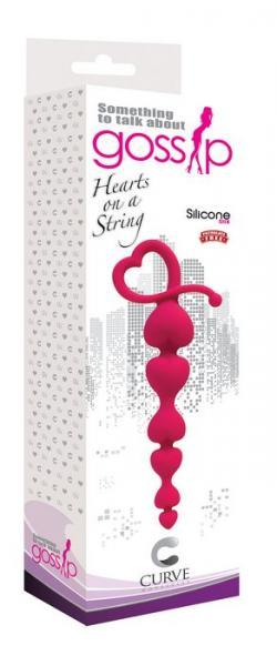 Gossip Hearts On A String Silicone Anal Beads Magenta