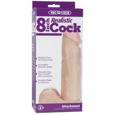 Vac-U-Lock 8in Realistic Cock - Beige