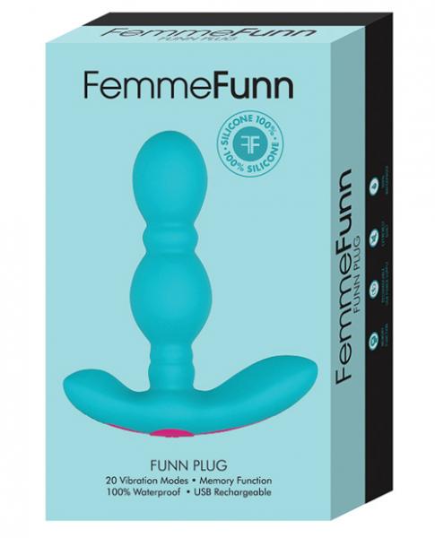 Femmefunn Vibrating Butt Plug Turquoise Blue
