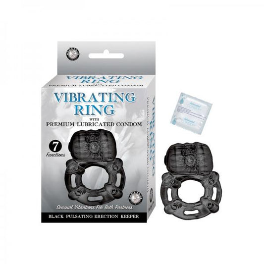 Vibrating Ring Black Pulsating Erection Keeper Black