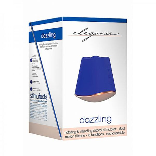 Elegance Dazzling 180/360 Degree Rotating & Vibrating Clitoral Stimulator - Blue