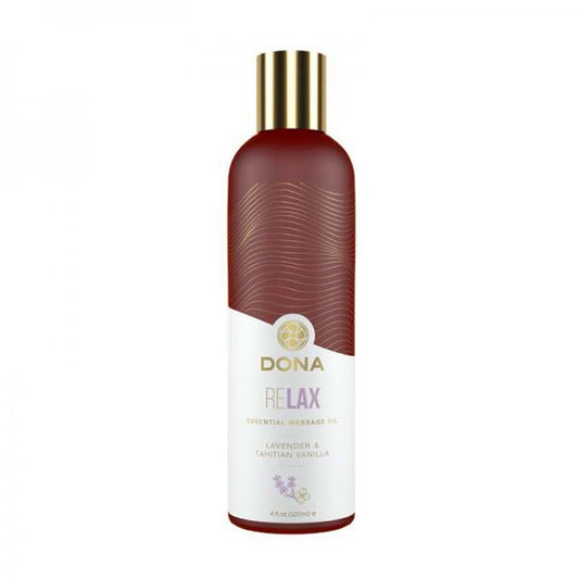 Dona Essential Massage Oil Relax Lavender & Tahitian Vanilla 4oz