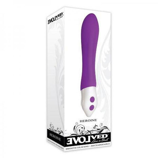 Evolved Heroine Silicone Vibe 7 Speeds And Functions Usb Rechargeable Cord Included Waterproof Purpl