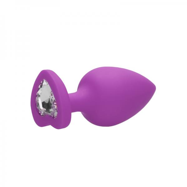 Diamond Heart Butt Plug - Extra Large - Purple