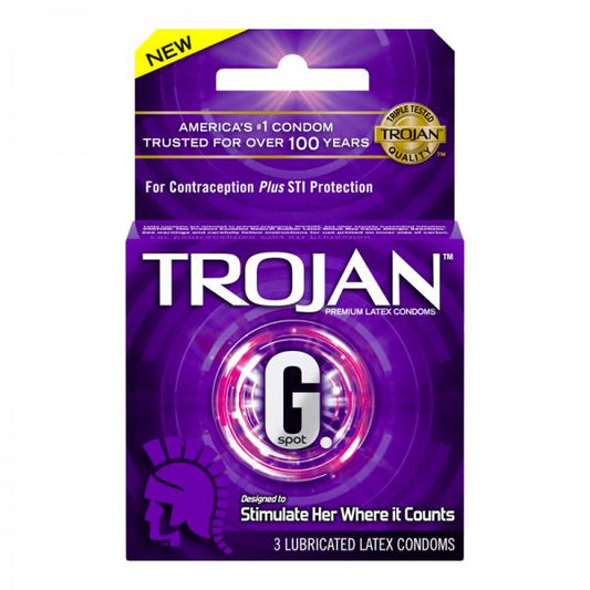 Trojan G-spot Lubericated Latex Condom 3pk