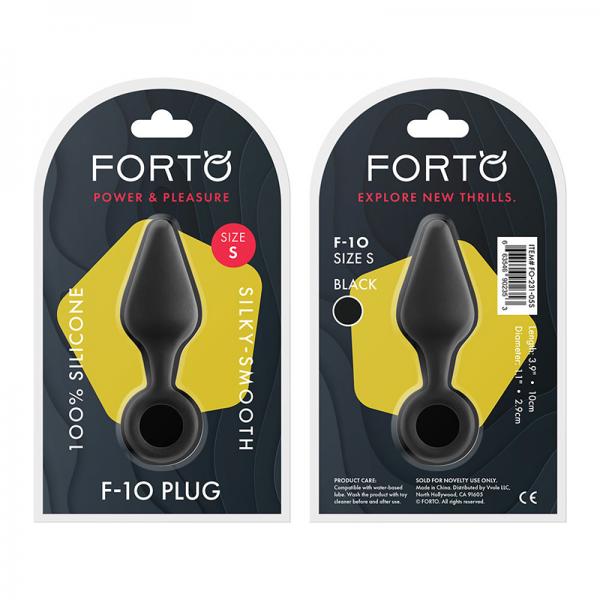 Forto F-10: Silicone Plug W/ Pull Ring Sm Black