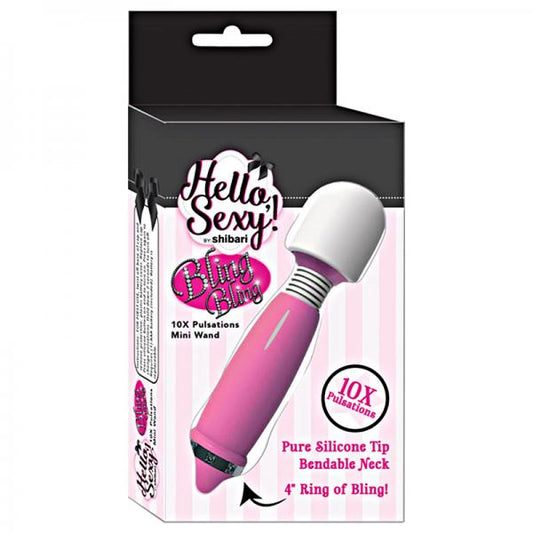 Hello Sexy Bling Mini Wand Rechargeable 10x Pink