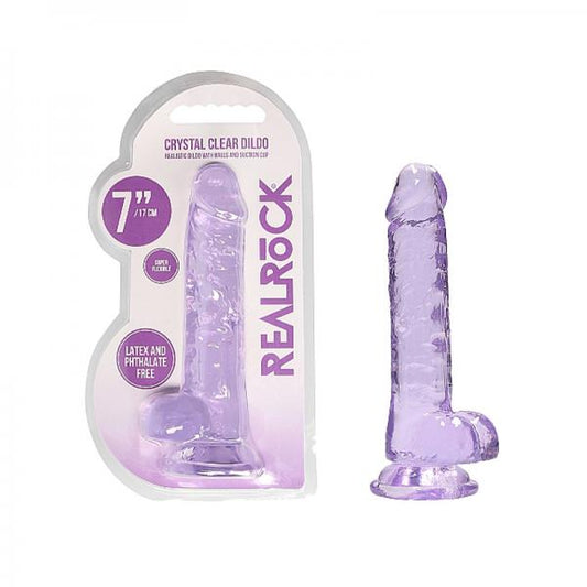 Realrock Realistic Dildo With Balls 7in Purple